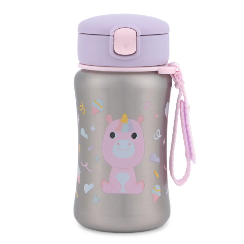 SKIP HOP Láhev s brčkem na vodu nerez Besties Squad 12m+