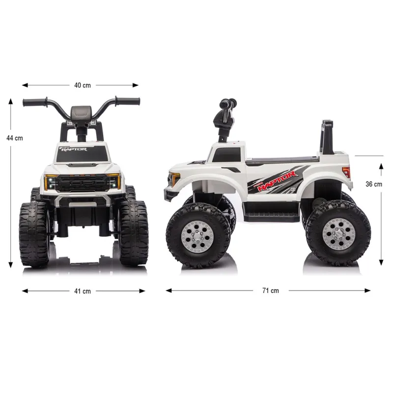 Milly Mally Elektrická čtyřkolka Ford F-150 Raptor white