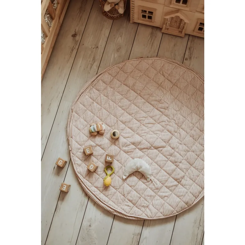 PLAY AND GO Noomad soft Hrací deka a Vak na hračky Stripes brown