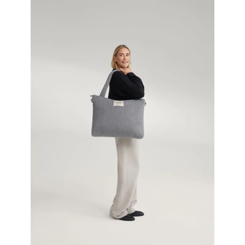 STUDIO NOOS - Flannel Chalkstripe DIAPER BAG