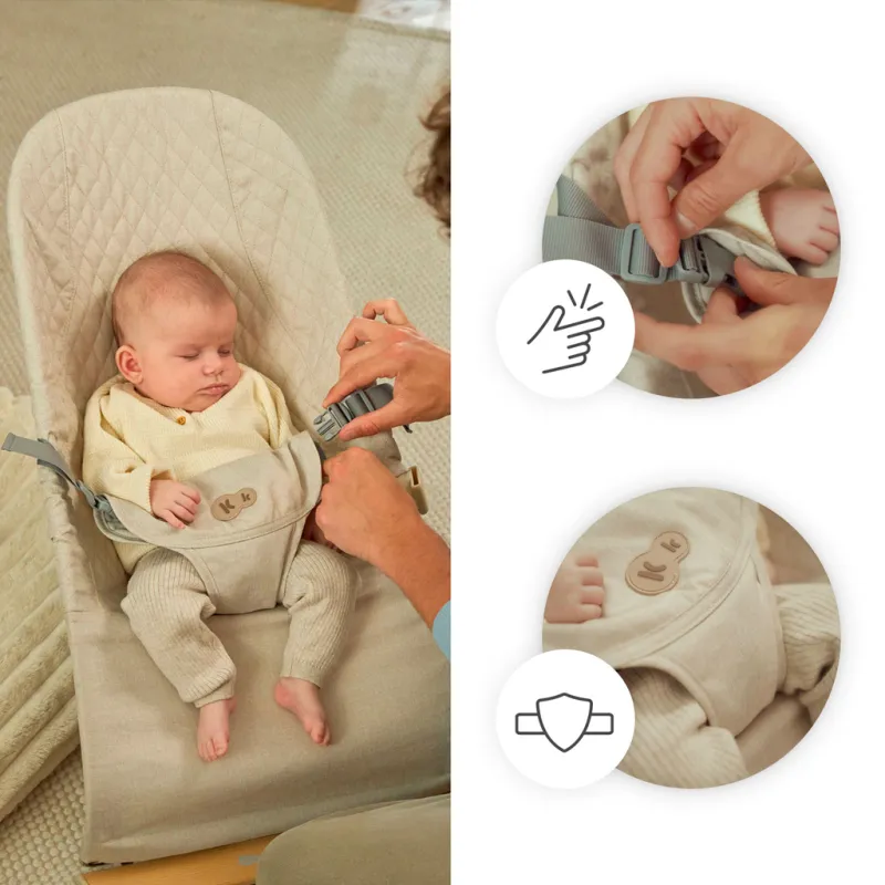 KINDERKRAFT Lehátko houpací Mimi Beige wood, do 9 kg
