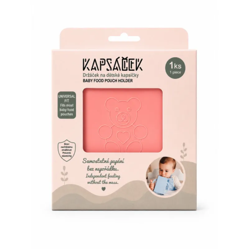 Kapsáček Držáček na dětskou kapsičku růžový