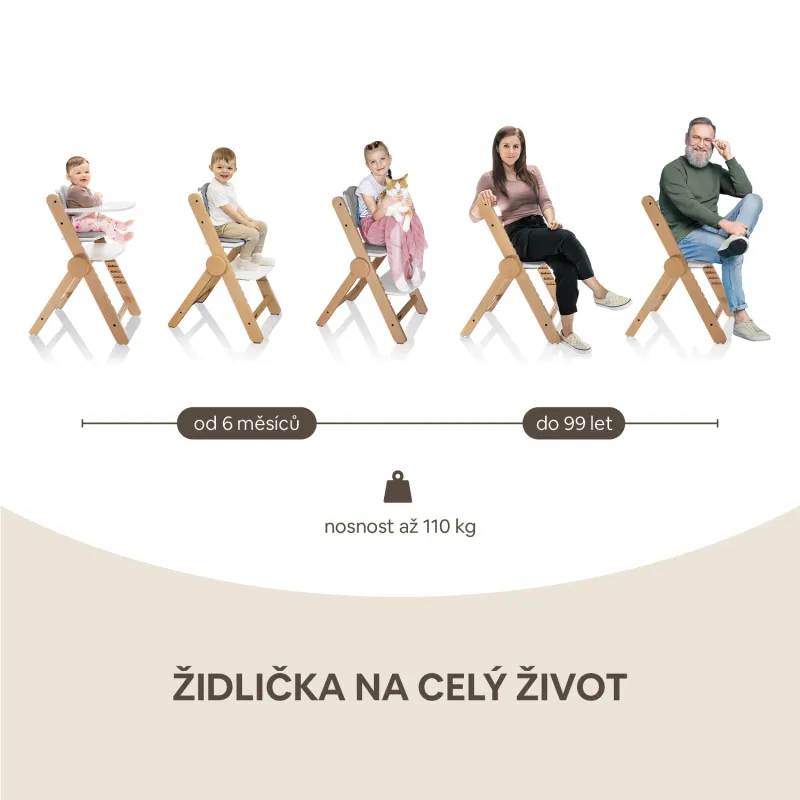 Zopa Dřevěná jídelní židlička Clipp & Clapp + dárek