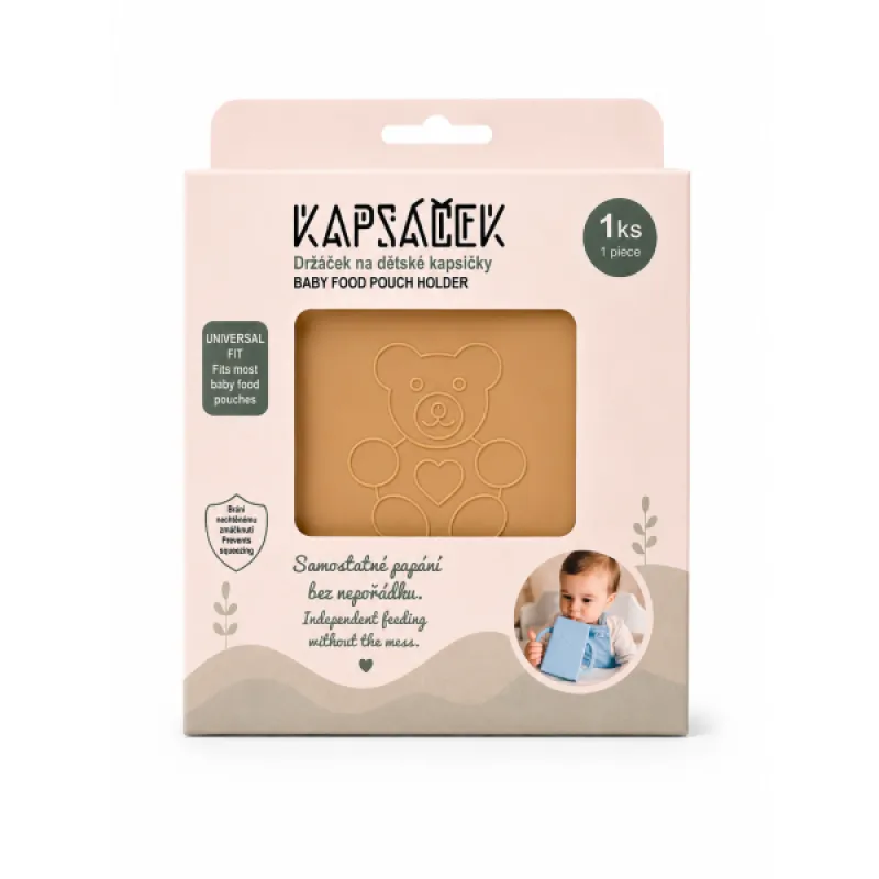 Kapsáček Držáček na dětskou kapsičku béžový