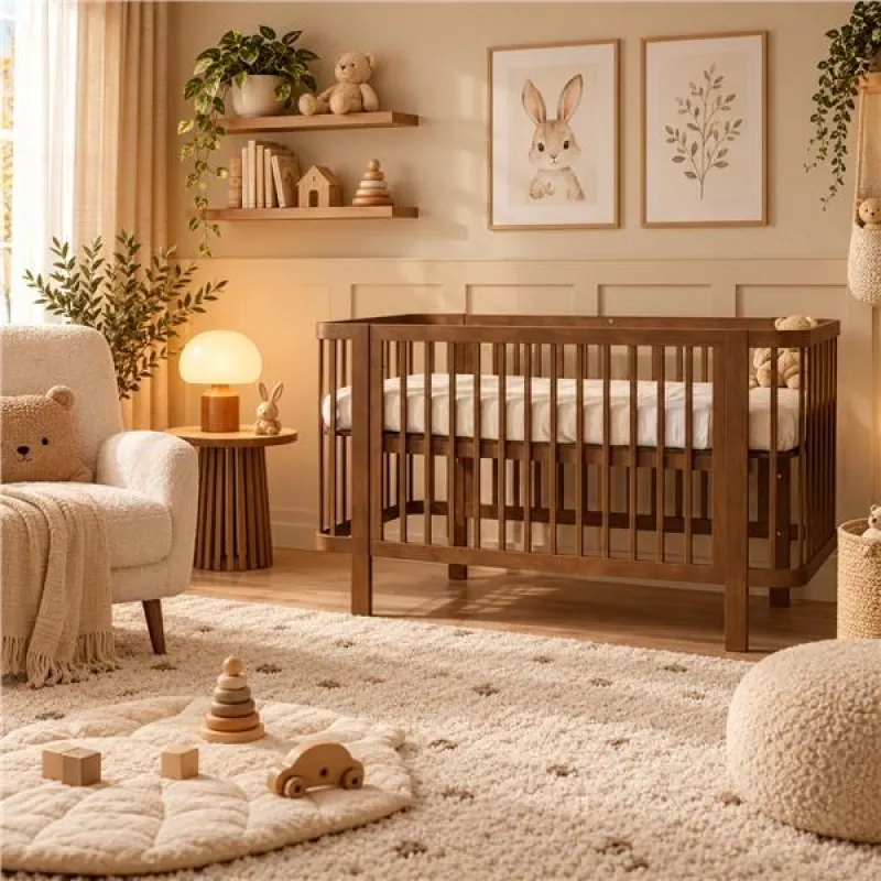 New Baby Dětská oválná postýlka Klára ořechová