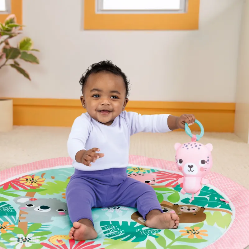 BRIGHT STARTS Deka na hraní pro rozvoj motoriky a smyslů POP 'N Wiggle Rosy Rainforest™, 0m+