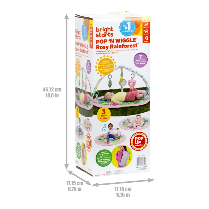 BRIGHT STARTS Deka na hraní pro rozvoj motoriky a smyslů POP 'N Wiggle Rosy Rainforest™, 0m+