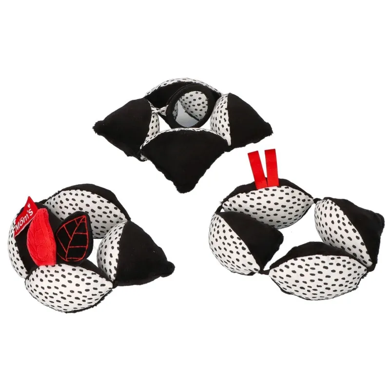 MOMS CARE Montessori míček se zrcátkem White & Black
