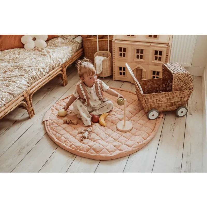PLAY AND GO Noomad soft Hrací deka a Vak na hračky Organic Fleuri