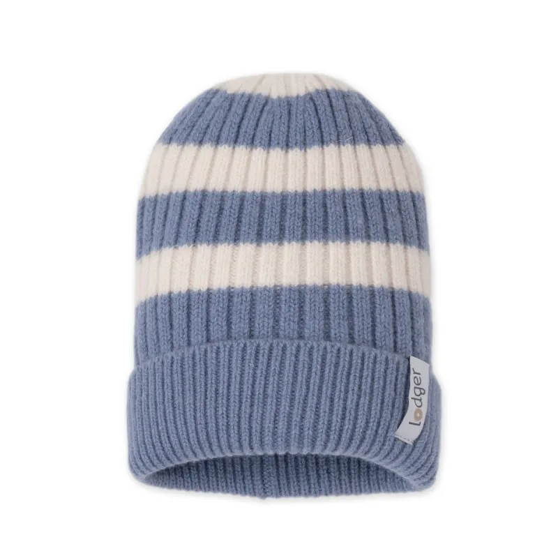 LODGER Čepice Stripe Merino Stone 0 - 3 měsíce
