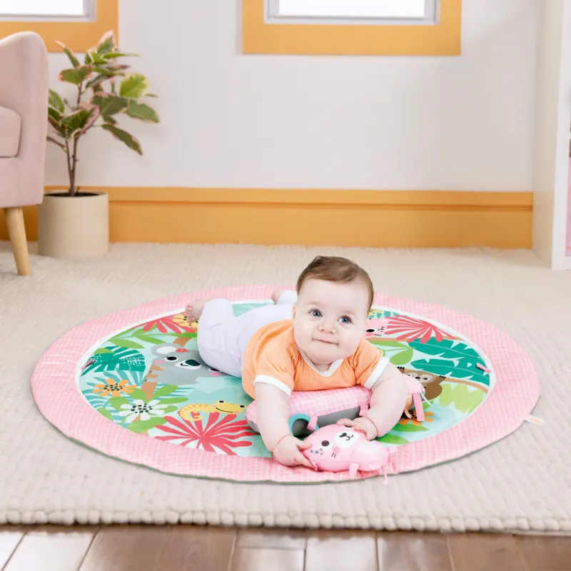 BRIGHT STARTS Deka na hraní pro rozvoj motoriky a smyslů POP 'N Wiggle Rosy Rainforest™, 0m+