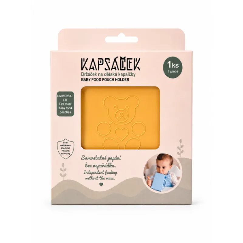 Kapsáček Držáček na dětskou kapsičku žlutý