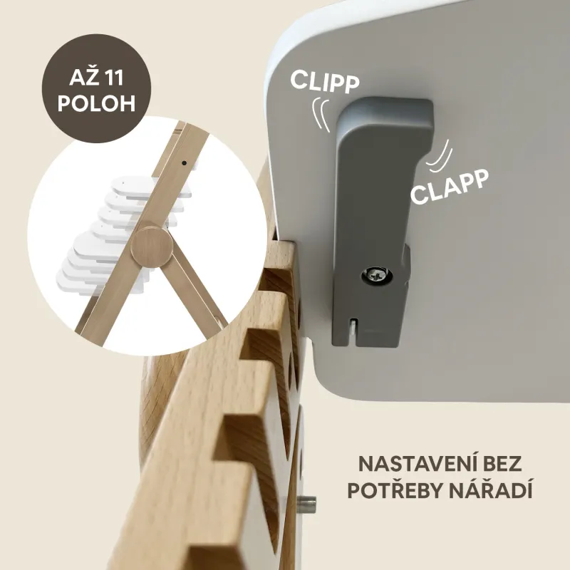 Zopa Dřevěná jídelní židlička Clipp & Clapp + dárek