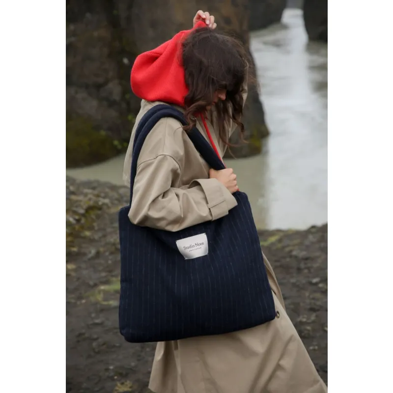 STUDIO NOOS - Flannel Chalkstripe MOM BAG