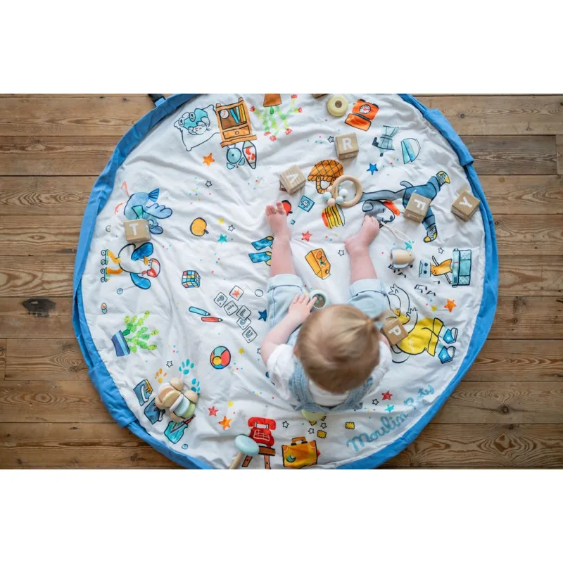 PLAY AND GO Noomad soft Hrací deka a Vak na hračky Puce&Pilou by Moulin Roty