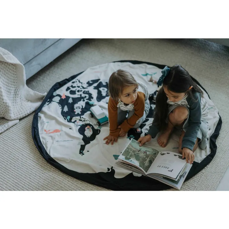 PLAY AND GO Noomad original Hrací deka a Vak na hračky Worldmap