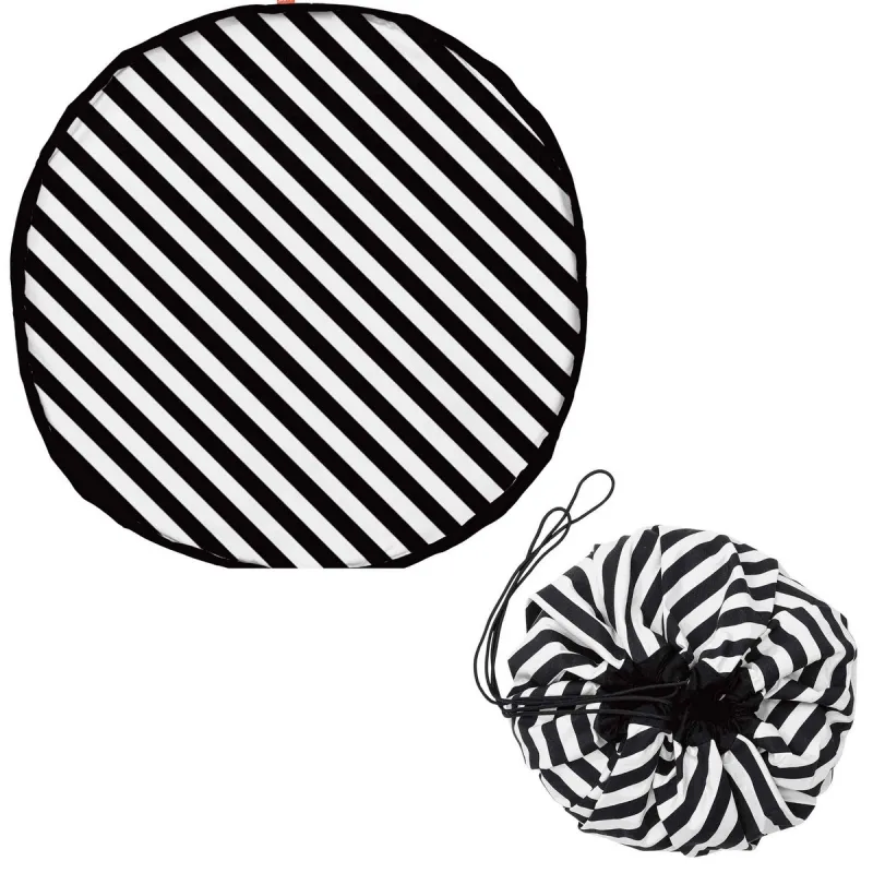 PLAY AND GO Noomad original Hrací deka a Vak na hračky Stripes Black