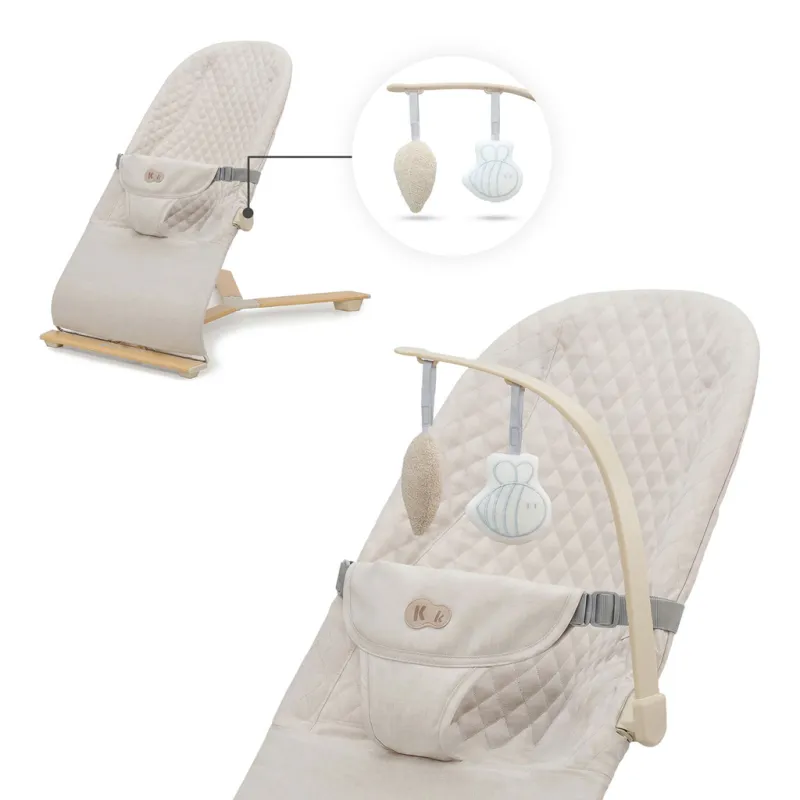 KINDERKRAFT Lehátko houpací Mimi Beige wood, do 9 kg