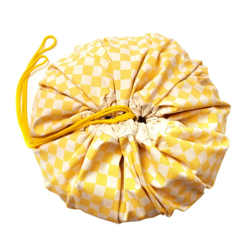 PLAY AND GO Noomad original Hrací deka a Vak na hračky Vichy Yellow