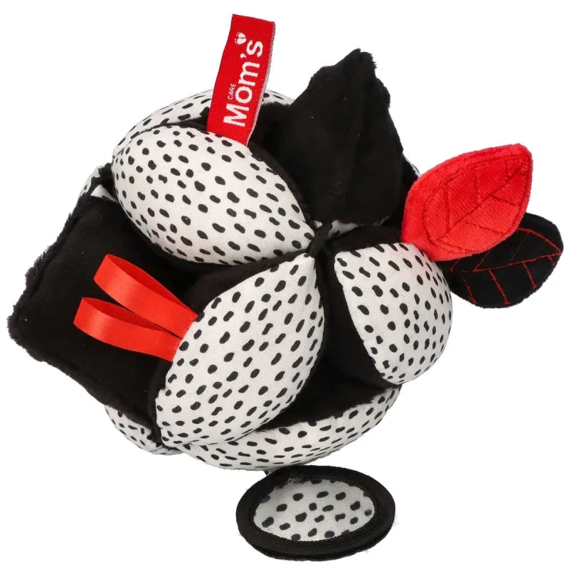 MOMS CARE Montessori míček se zrcátkem White & Black