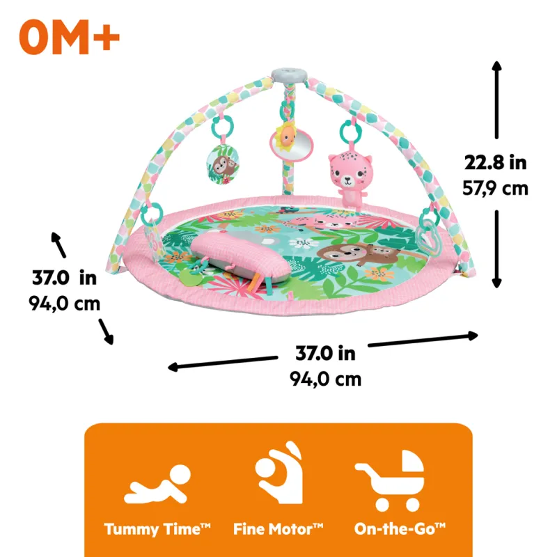 BRIGHT STARTS Deka na hraní pro rozvoj motoriky a smyslů POP 'N Wiggle Rosy Rainforest™, 0m+