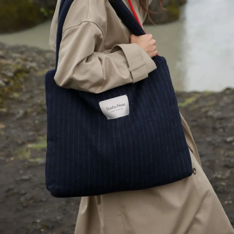 STUDIO NOOS - Flannel Chalkstripe DIAPER BAG