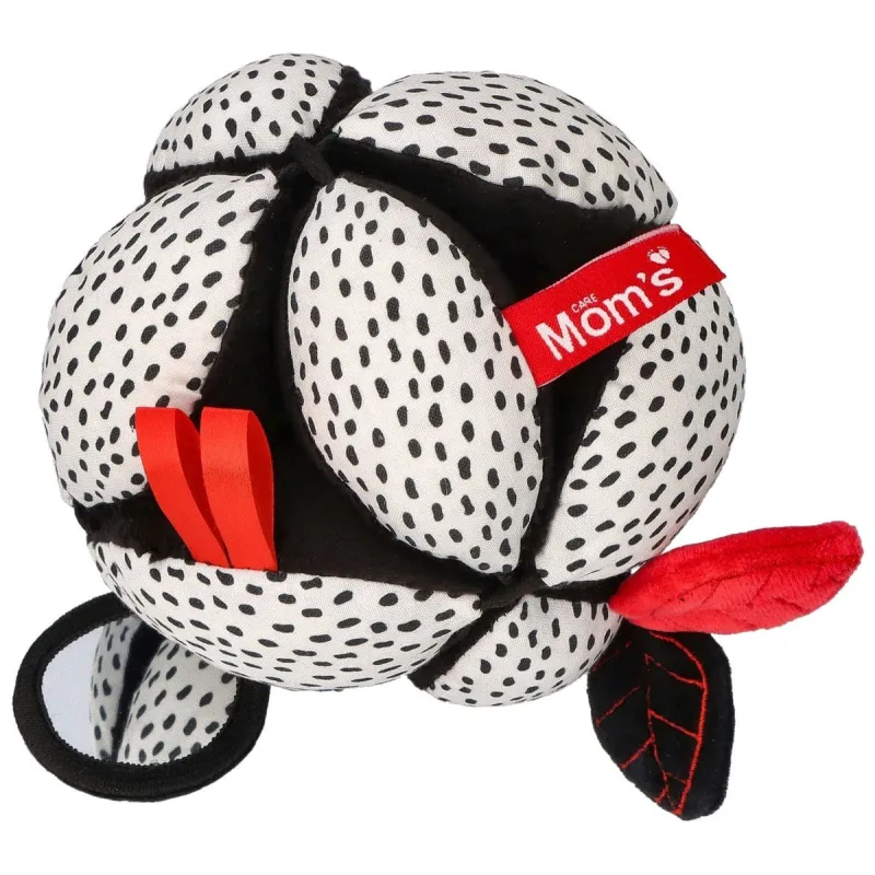 MOMS CARE Montessori míček se zrcátkem White & Black