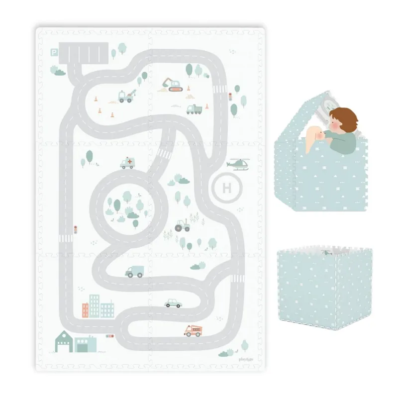 PLAY AND GO Tiloo EEVAA Podložka na hraní a domeček Road