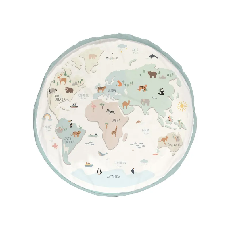 PLAY AND GO Noomad original Hrací deka a Vak na hračky Worldmap Colour