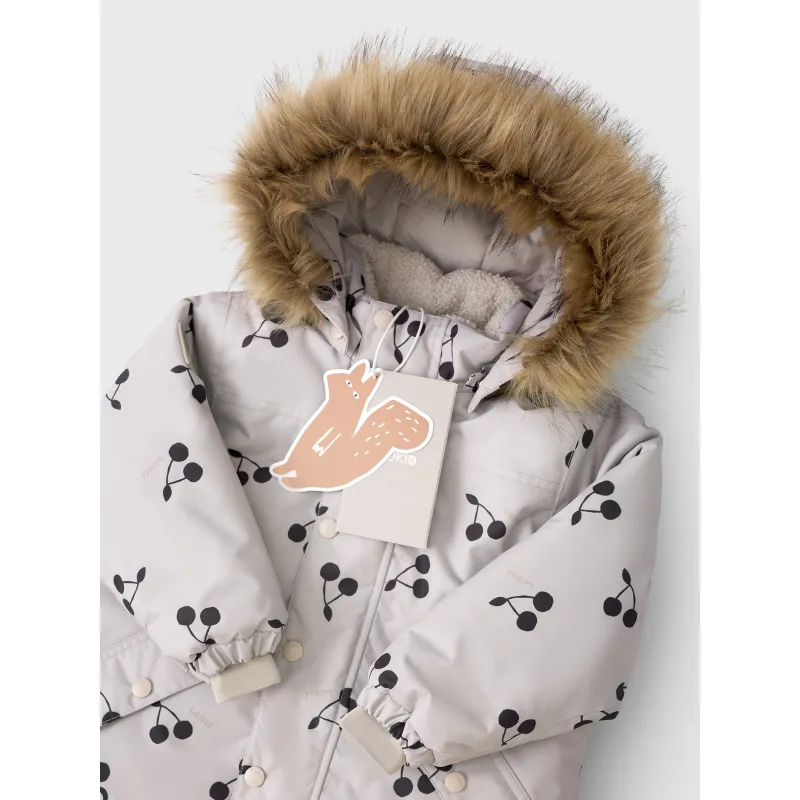 LEOKID Zimní bunda Tully Silver Cloud Cherries vel. 110