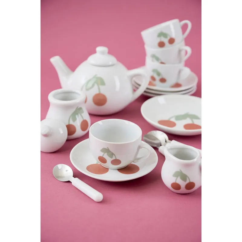 JABADABADO Porcelánový čajový set Třešeň