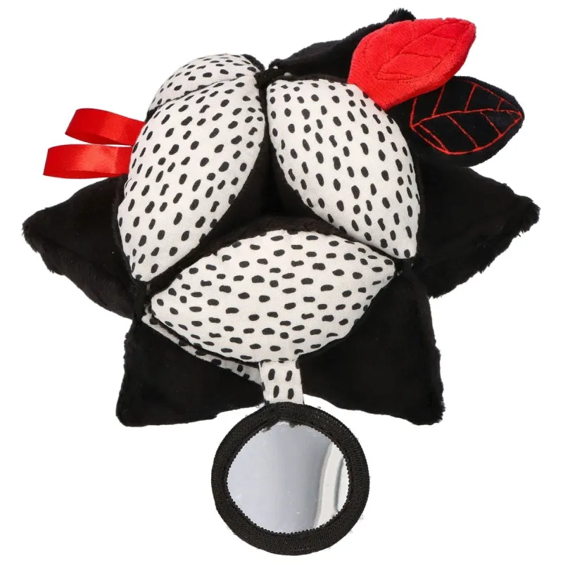 MOMS CARE Montessori míček se zrcátkem White & Black