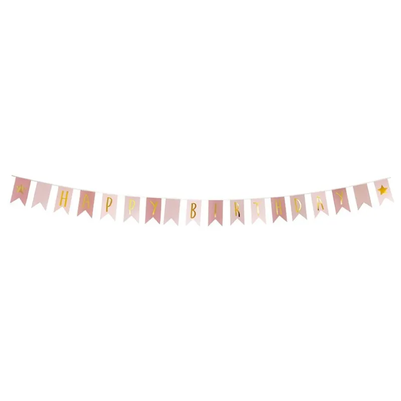 JABADABADO Banner Happy Birthday Růžový
