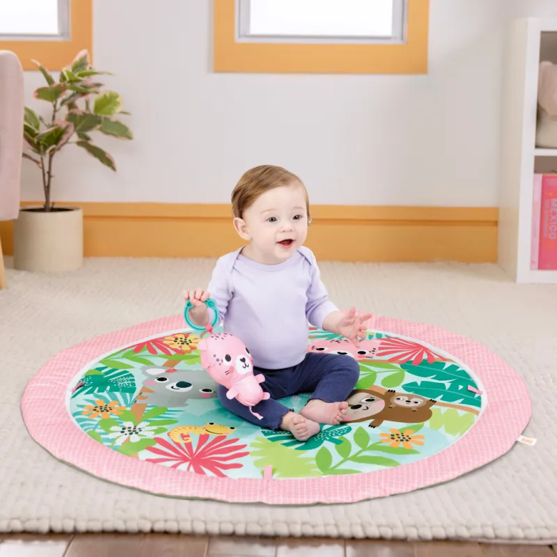 BRIGHT STARTS Deka na hraní pro rozvoj motoriky a smyslů POP 'N Wiggle Rosy Rainforest™, 0m+