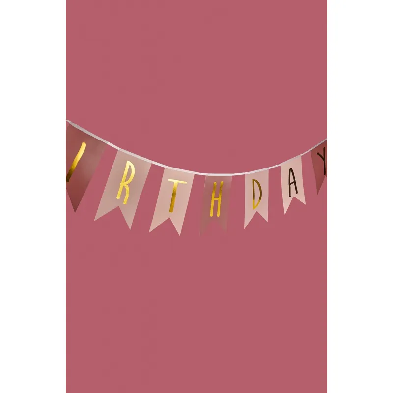 JABADABADO Banner Happy Birthday Růžový