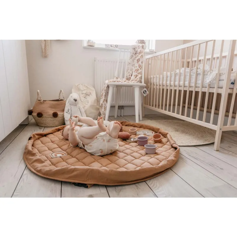 PLAY AND GO Noomad soft Hrací deka a Vak na hračky Organic Tawny Brown