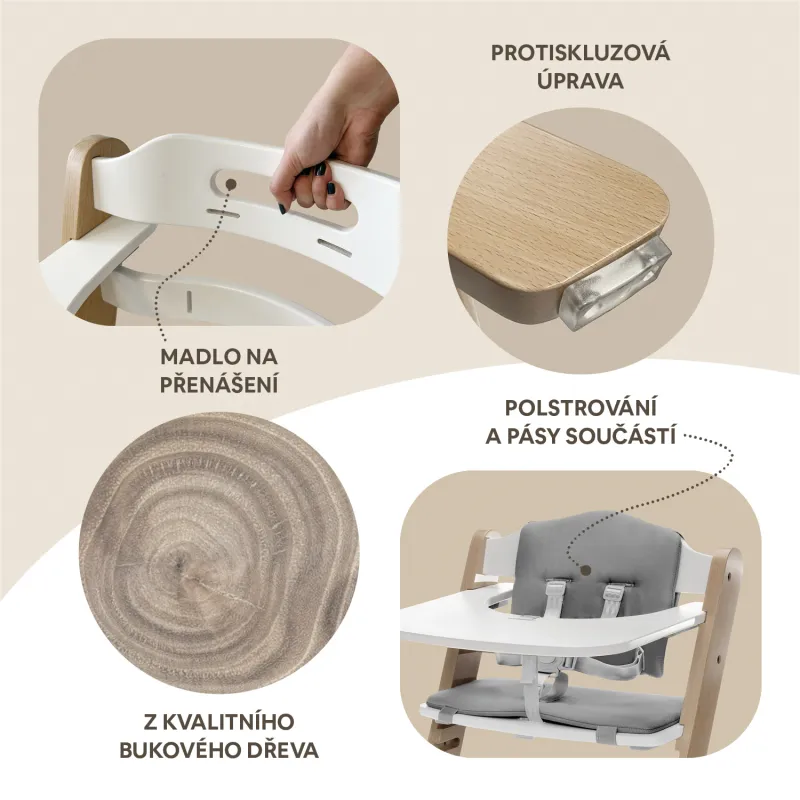 Zopa Dřevěná jídelní židlička Clipp & Clapp + dárek