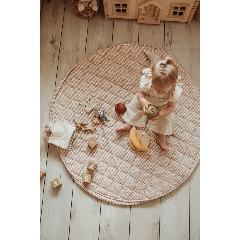 PLAY AND GO Noomad soft Hrací deka a Vak na hračky Stripes brown