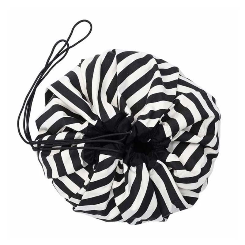 PLAY AND GO Noomad original Hrací deka a Vak na hračky Stripes Black