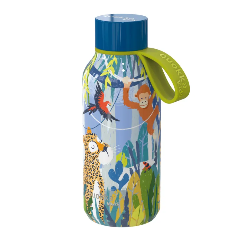 Quokka Nerezová termoláhev Solid Kids s poutkem 330 ml
