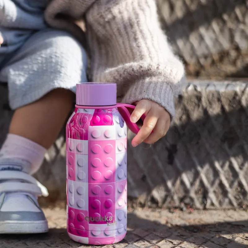 Quokka Nerezová termoláhev Solid Kids s poutkem 330 ml
