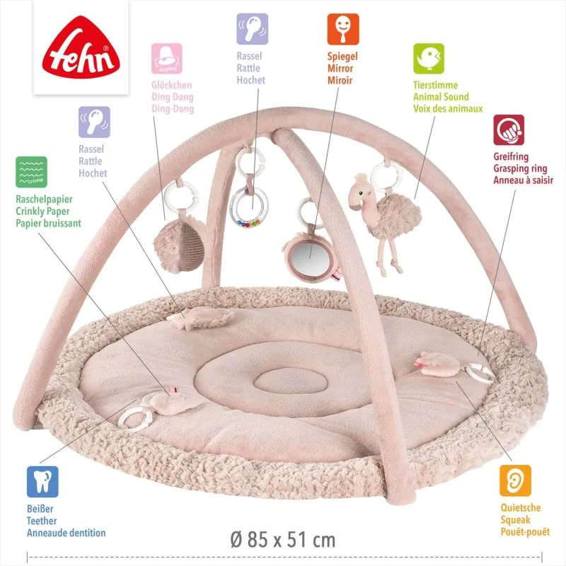 Baby Fehn 3D aktivity deka plameňák, Pink