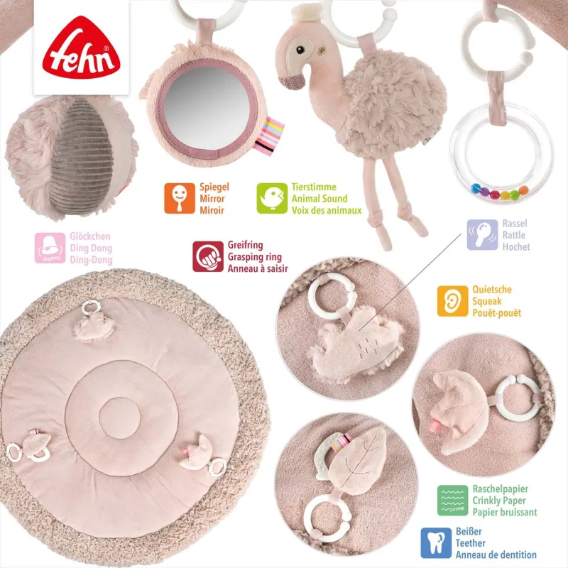 Baby Fehn 3D aktivity deka plameňák, Pink