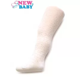 New Baby Dětské žakárové punčocháče bílé