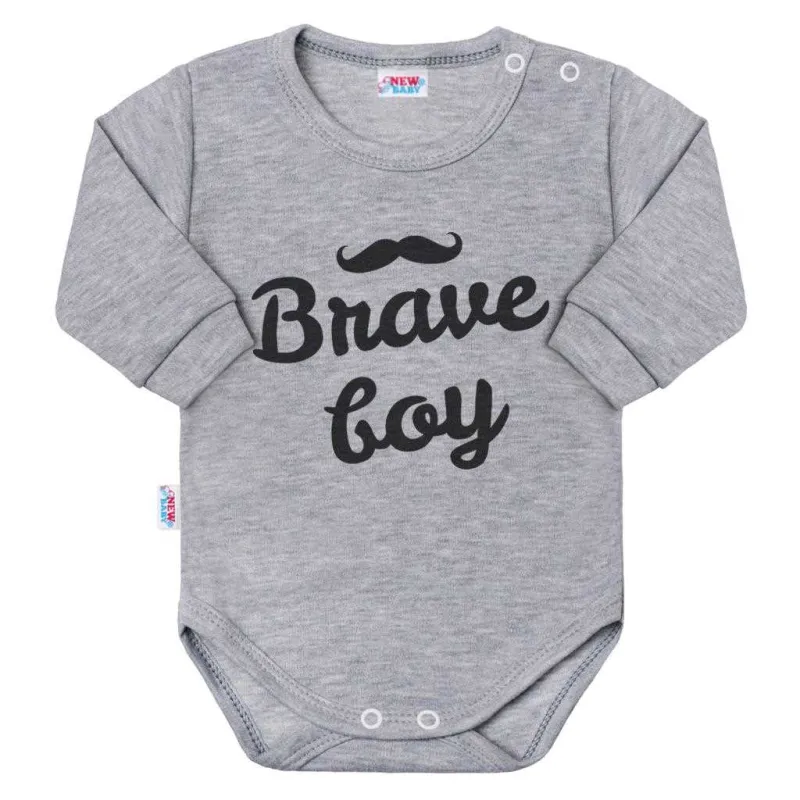 New Baby Kojenecké body s dlouhým rukávem Sweet girl šedé