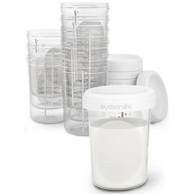 Suavinex Skladovací pohárky 200 ml - 10 ks