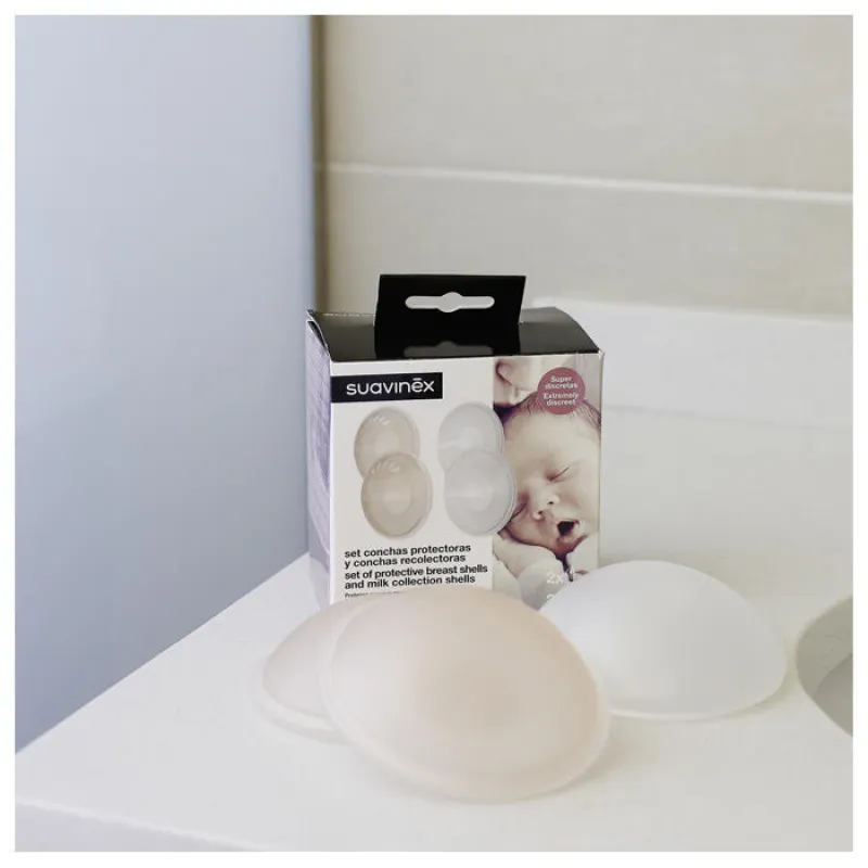 Suavinex MUŠLE - Sběrače mateřského mléka - 2 páry