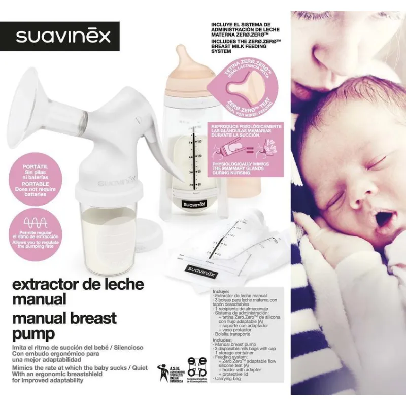 Suavinex MANUÁLNÍ ODSÁVAČKA MATEŘSKÉHO MLÉKA ZERO ZERO