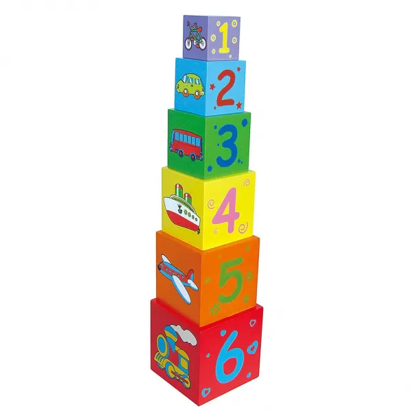 Viga Dřevěná edukační pyramida kostky pro děti