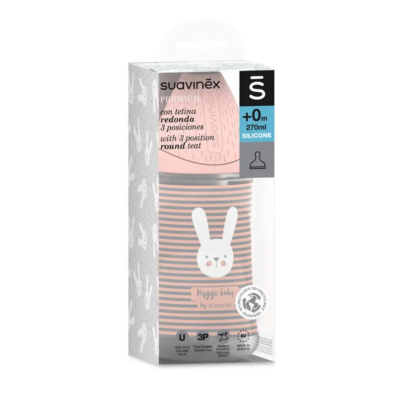 Suavinex Premium láhev 270 ml 3P HYGGE proužky